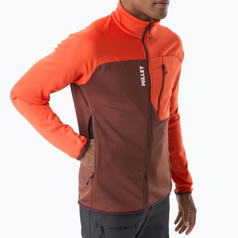 Herrenpullover Millet Seneca Fleece truffle/paprika 4