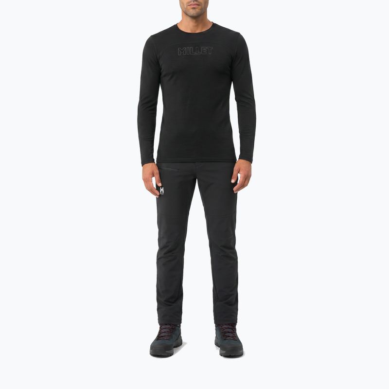 Herren-Trekkingshirt mit langen Ärmeln Millet Ubic Wool LS Pullover black 2