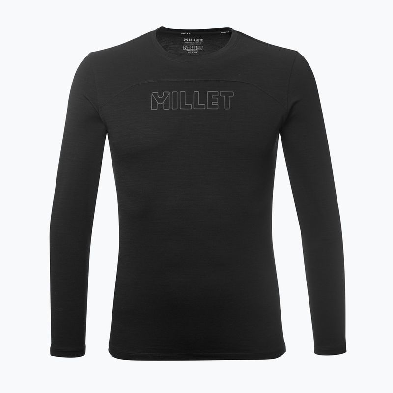 Herren-Trekkingshirt mit langen Ärmeln Millet Ubic Wool LS Pullover black 3
