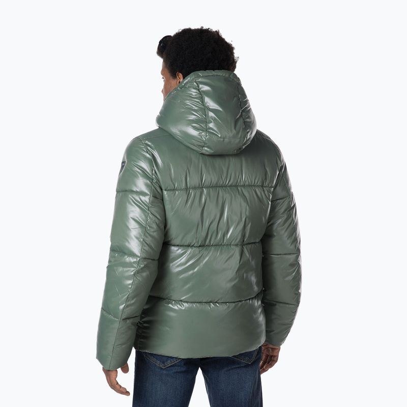 Herren Rossignol Shiny Hoodie Parka Daunenjacke Ebenholz grün 2