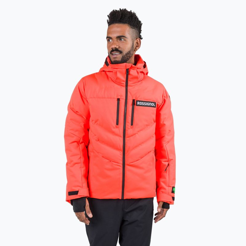 Herren Rossignol Hero Blackside Puffy Skijacke neonrot