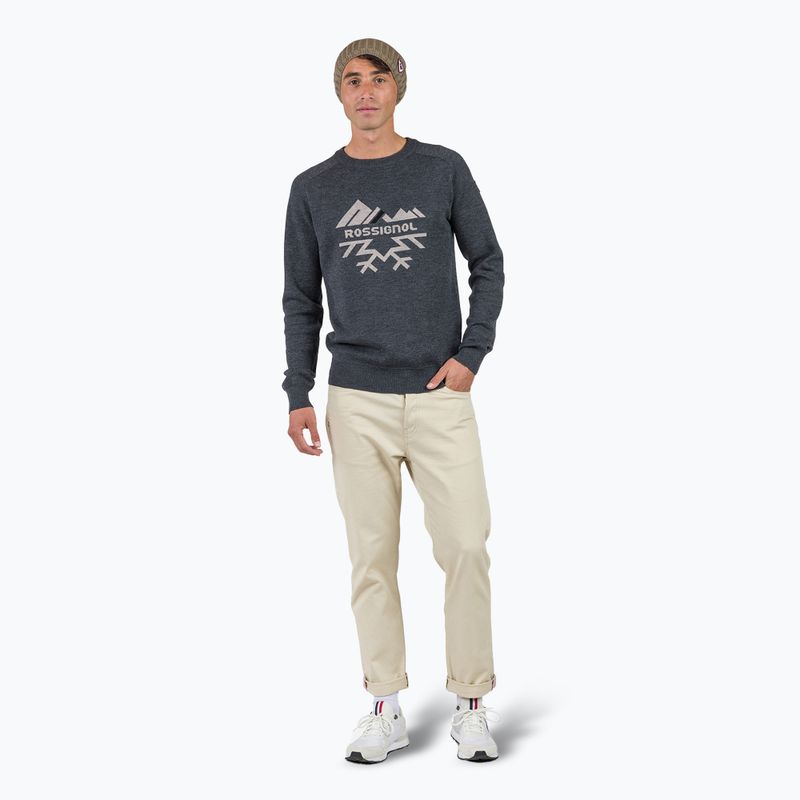 Sweter Herren Rossignol Jacquard Crew Neck onyx grey 2