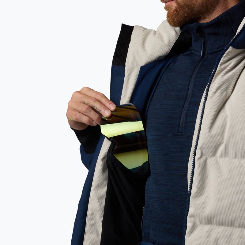 Herren-Skijacke Rossignol Corduroy Down Bomber silver cloud/dark navy 10