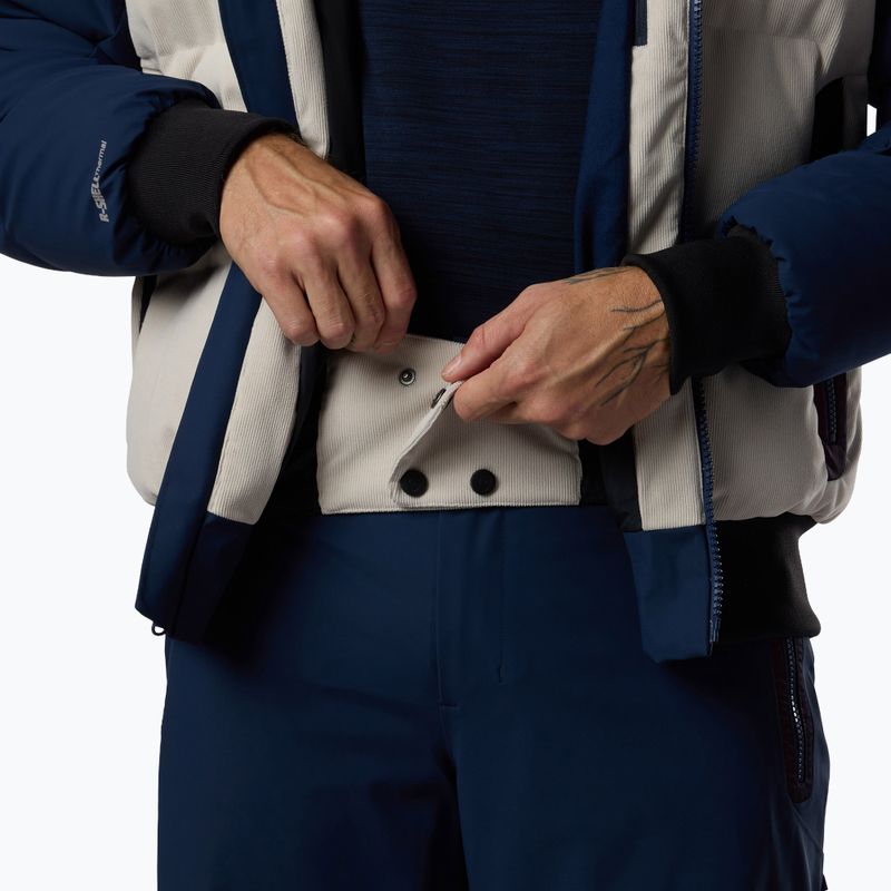 Herren-Skijacke Rossignol Corduroy Down Bomber silver cloud/dark navy 14