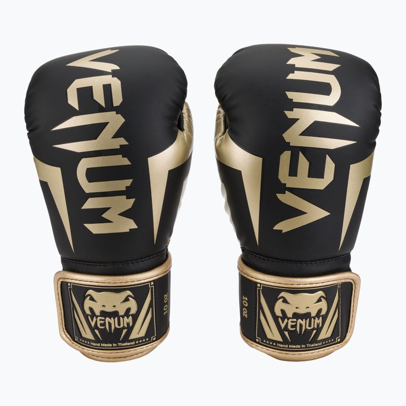 Venum Elite Herren Boxhandschuhe schwarz und gold VENUM-1392