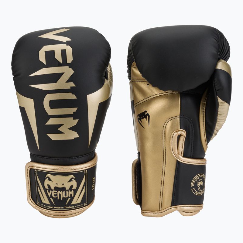 Venum Elite Herren Boxhandschuhe schwarz und gold VENUM-1392 3