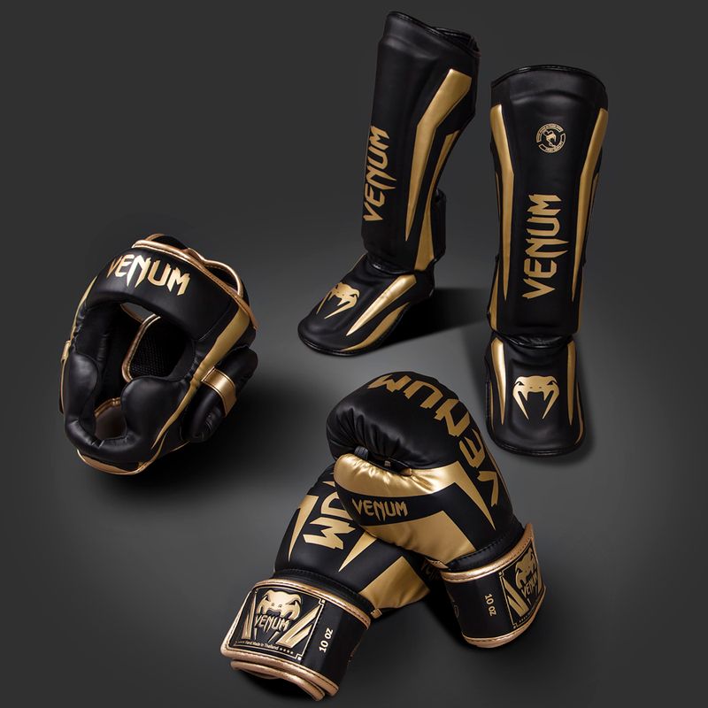 Venum Elite Herren Boxhandschuhe schwarz und gold VENUM-1392 8