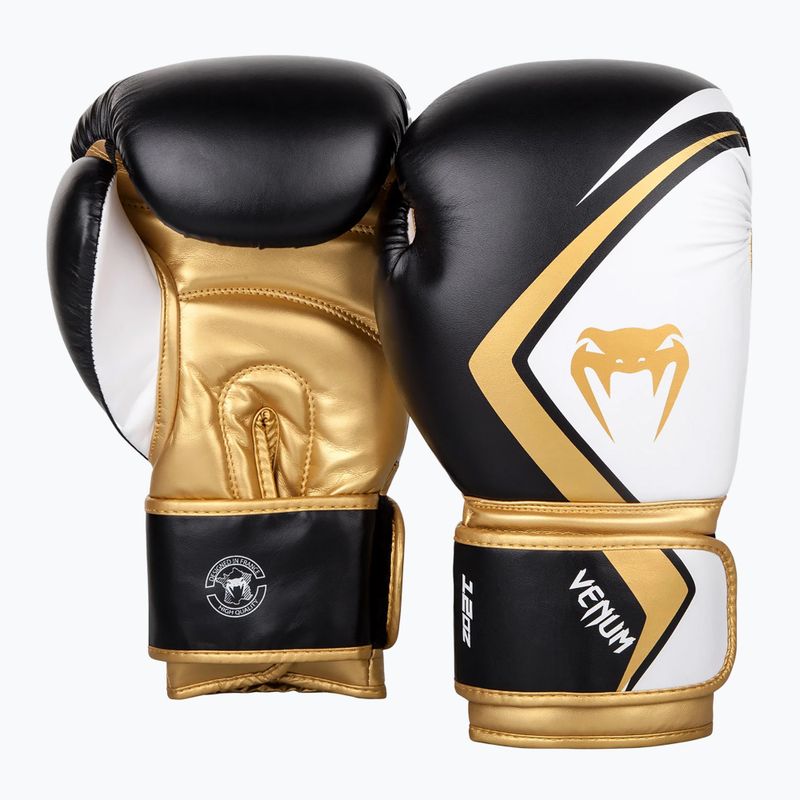 Venum Contender 2.0 schwarz/weiß-goldene Boxhandschuhe