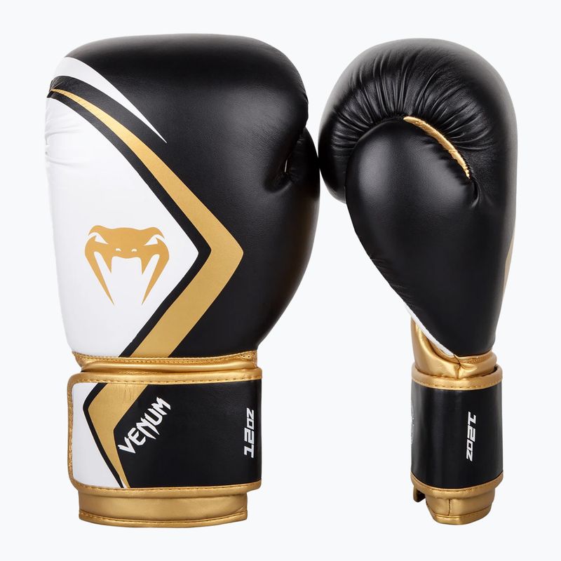 Venum Contender 2.0 schwarz/weiß-goldene Boxhandschuhe 2