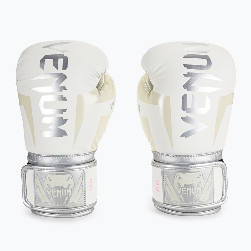 Venum Elite Herren Boxhandschuhe weiß und silber 1392-574