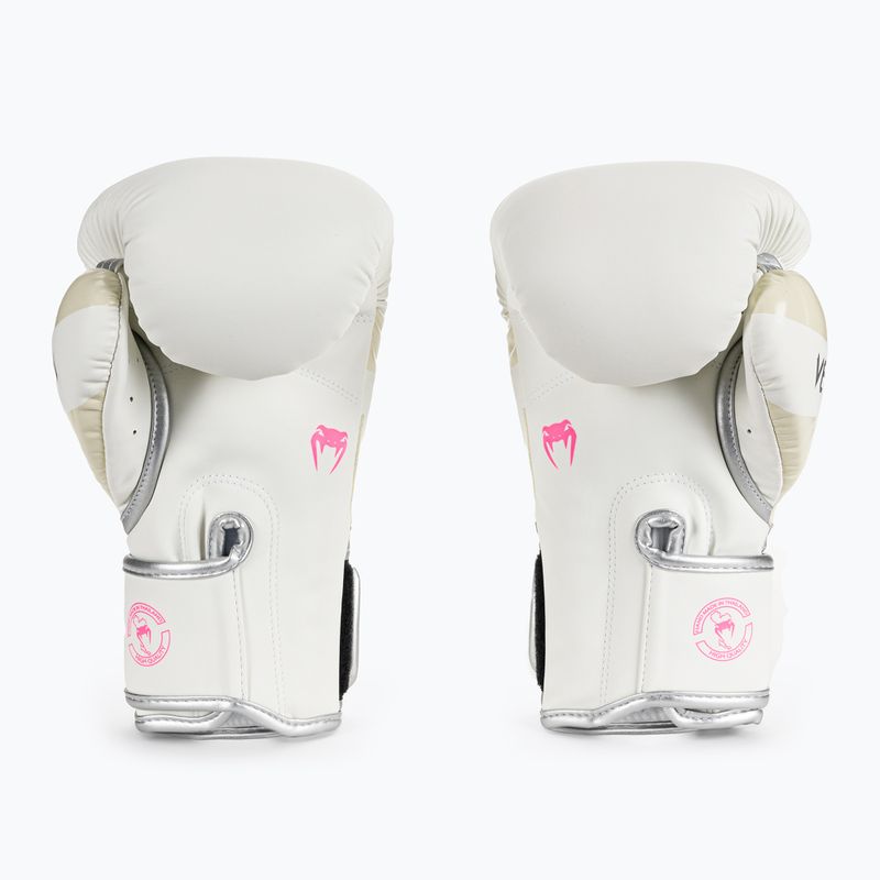 Venum Elite Herren Boxhandschuhe weiß und silber 1392-574 2