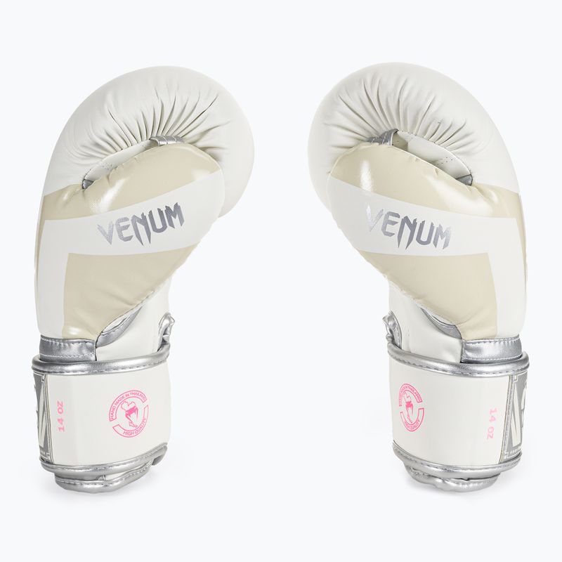 Venum Elite Herren Boxhandschuhe weiß und silber 1392-574 4
