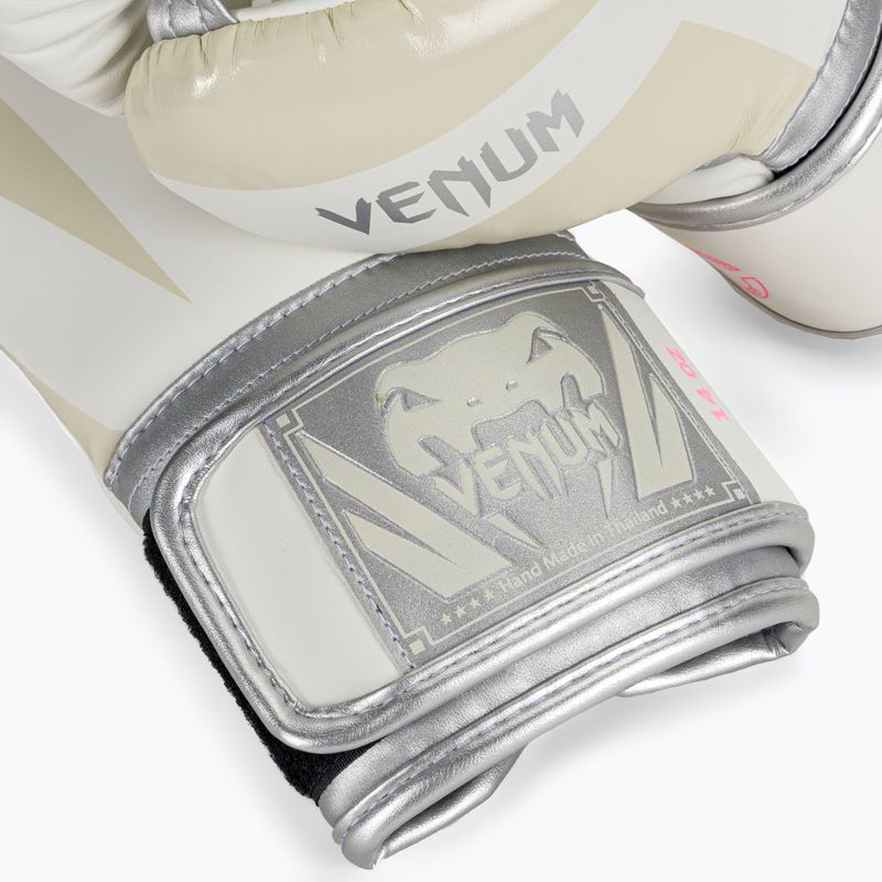 Venum Elite Herren Boxhandschuhe weiß und silber 1392-574 5