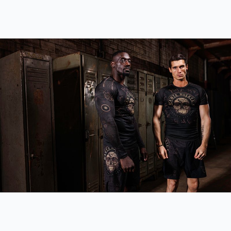Venum Santa Muerte Dark Side Herren Longsleeve Rashguard schwarz/braun 7