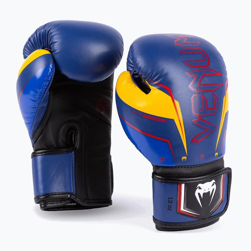 Venum Elite Evo blau/gelb Herren Boxhandschuhe 3