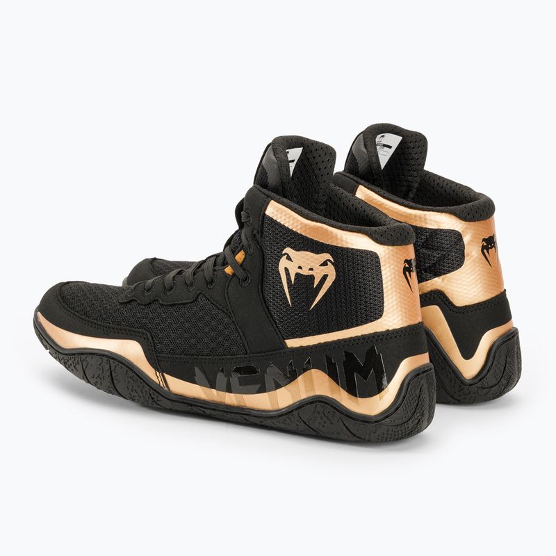 Venum Elite Wrestling Boxstiefel schwarz/bronze 3