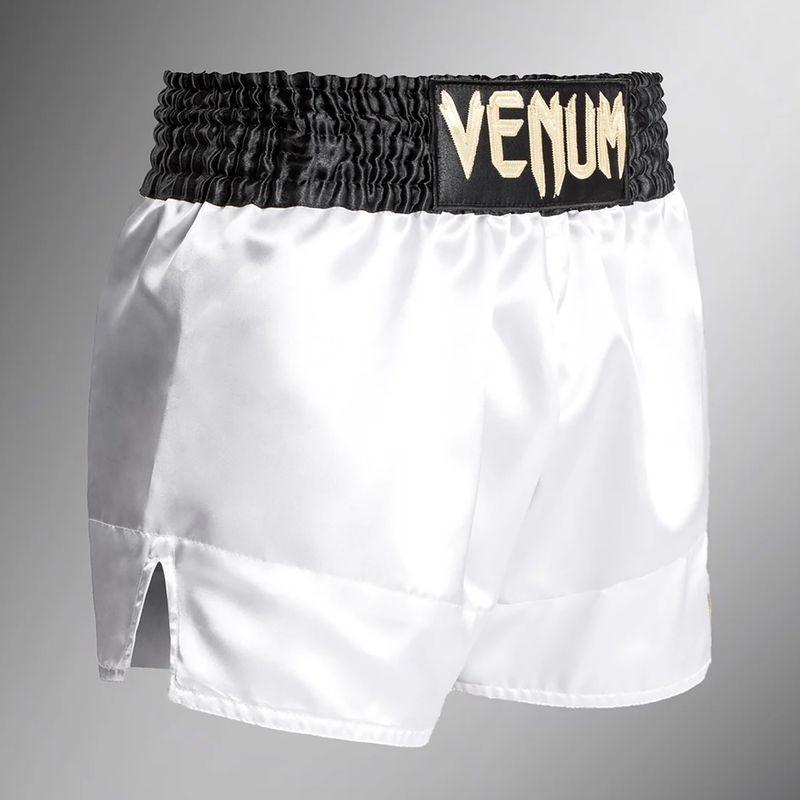 Herren Trainingsshorts Venum Classic Muay Thai weiß/gold/schwarz 2