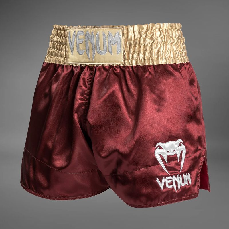 Herren-Trainingsshorts Venum Classic Muay Thai burgundy/gold/white 3