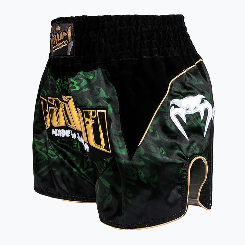 Training Shorts Venum Attack Muay Thai black/green 3