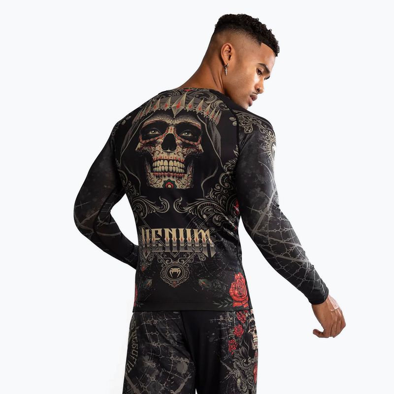 Rashguard Longsleeve Herren Venum Santa Muerte 5.0 Men’S Long Sleeve Rashguard deep black/gold 3