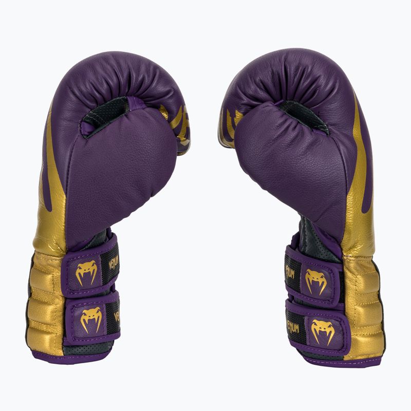 Venum Reverso Boxhandschuhe dunkel lila/gold 4