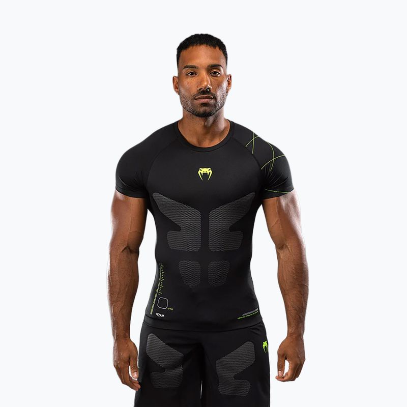 Venum Training Camp 4.0 Rashguard schwarz/neugrün Herren-Trainings-T-Shirt