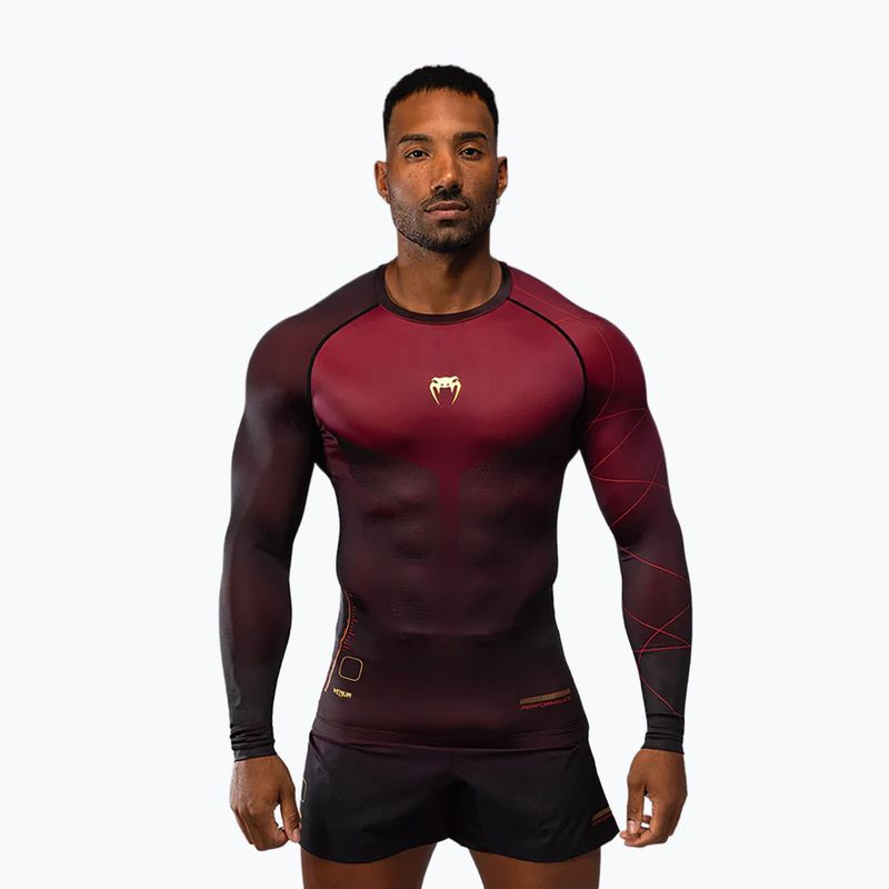 Venum Tactical XT Rashguards schwarz/burgund/gold für Herren Training Langarm