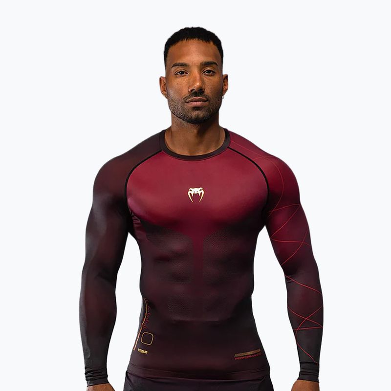 Venum Tactical XT Rashguards schwarz/burgund/gold für Herren Training Langarm