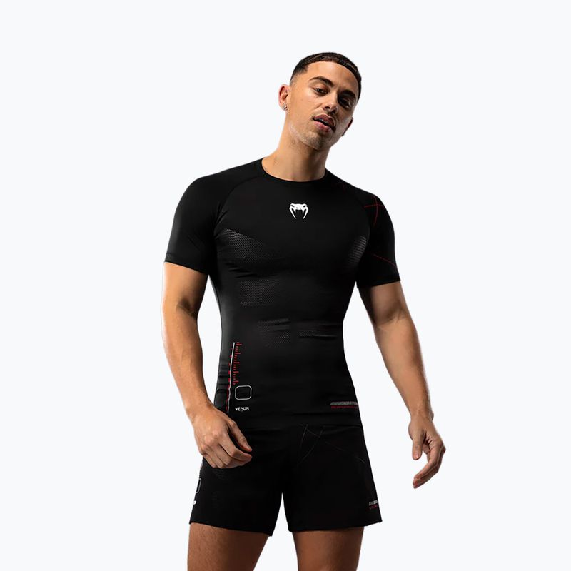 Herren Trainings-T-Shirt Venum Tactical XT Rashguards schwarz/feuerrot 2