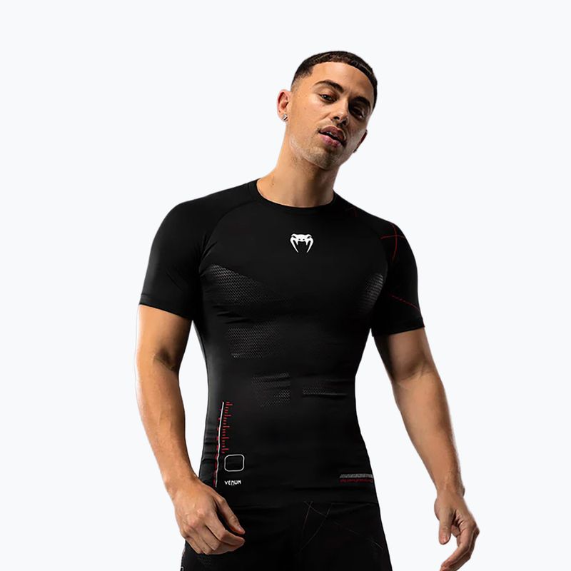 Herren Trainings-T-Shirt Venum Tactical XT Rashguards schwarz/feuerrot