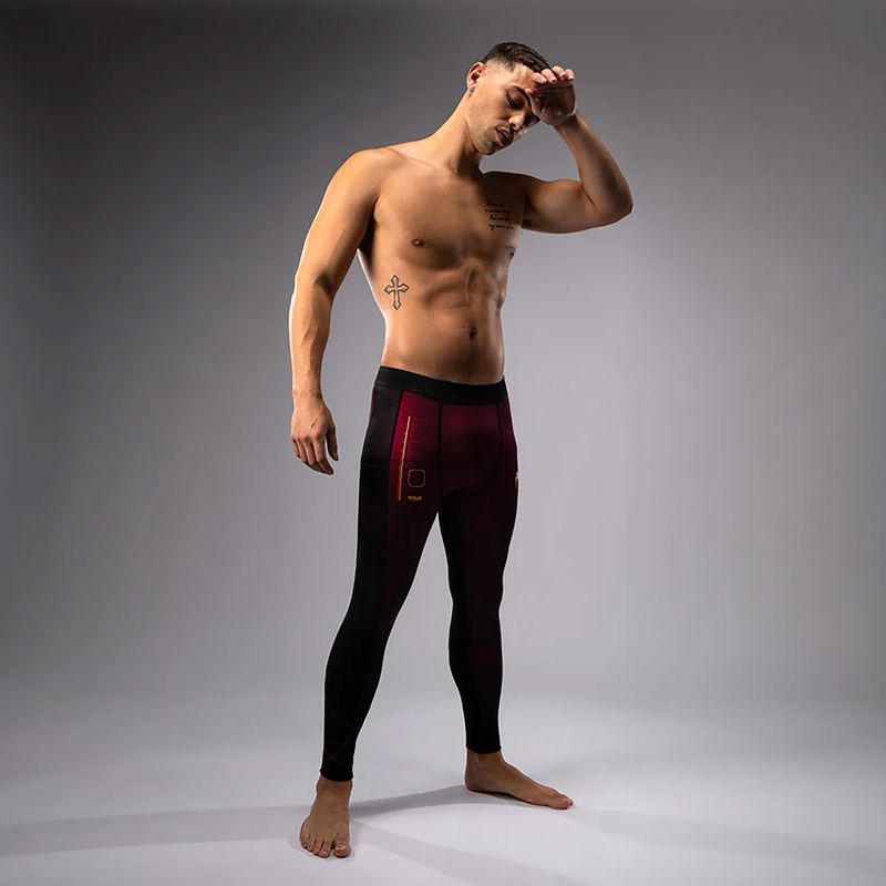 Herren Trainingsleggings Venum Tactical XT Spats schwarz/burgund/gold 2