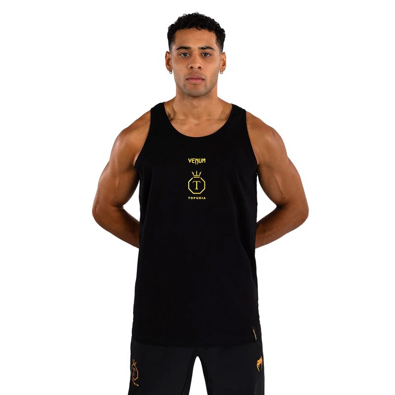 Herren Trainings-Tank-Top Venum x Ilia Topuria Unverändert schwarz/gold 3