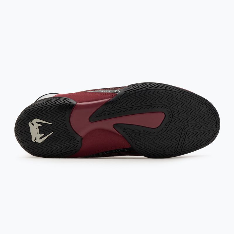 Venum Elite Boxing Schuhe Wein lees/silbernes Logo 4