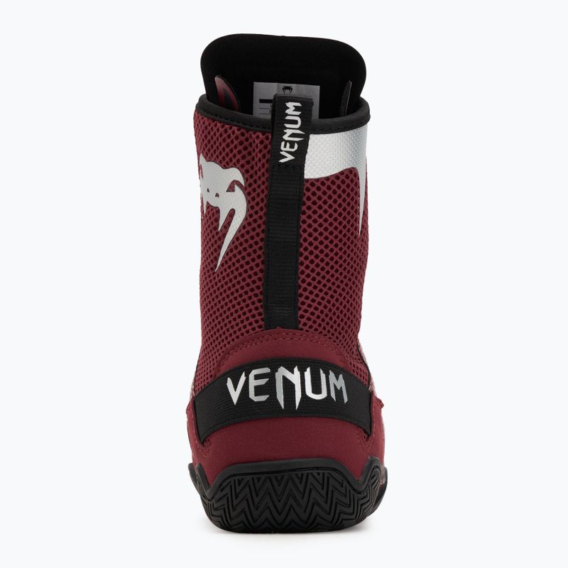 Venum Elite Boxing Schuhe Wein lees/silbernes Logo 6