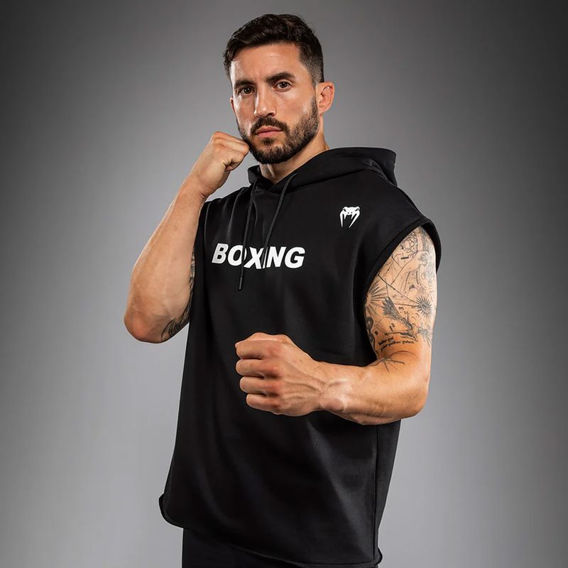 Herren-Sweatshirt Venum Boxing VT Ärmelloser Hoodie schwarz/weiß 4