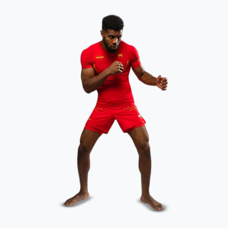 Herren-Trainingsshirt Venum X WOW FC Rashguards Fury Rot/Gold 2