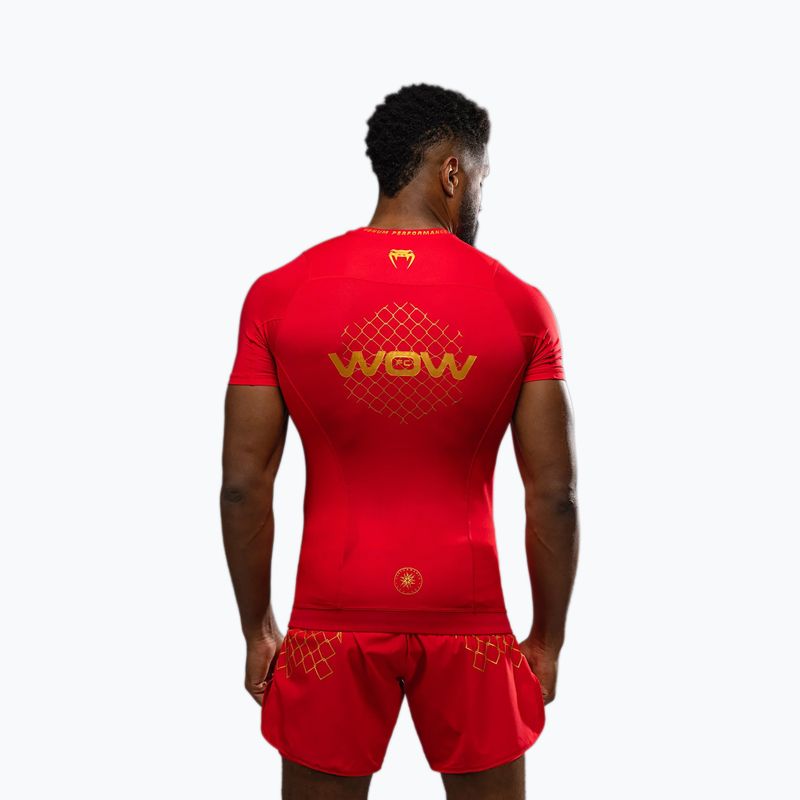 Herren-Trainingsshirt Venum X WOW FC Rashguards Fury Rot/Gold 3