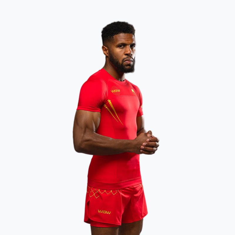 Herren-Trainingsshirt Venum X WOW FC Rashguards Fury Rot/Gold 4