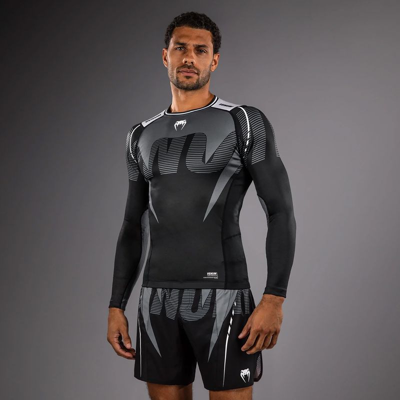 Herren Langarm-Rashguard Venum Adrenaline Rashguard black/silver grey 3