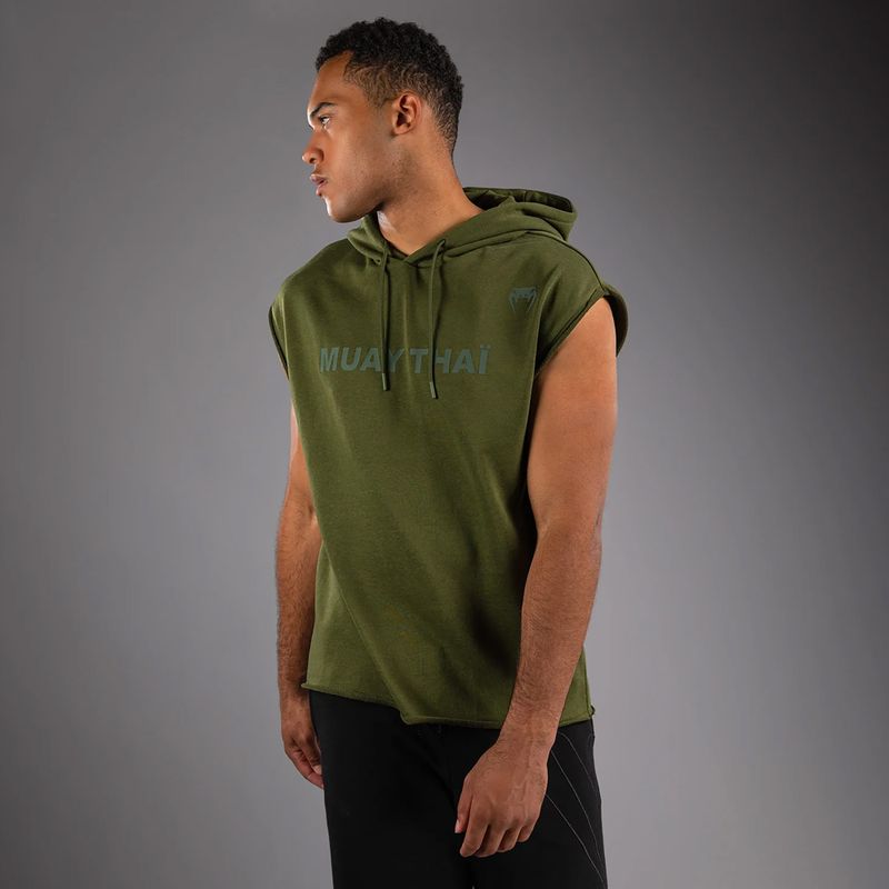 Ärmelloser Herren-Hoodie Venum Muay Thai VT Sleeveless Hoodie military green 3