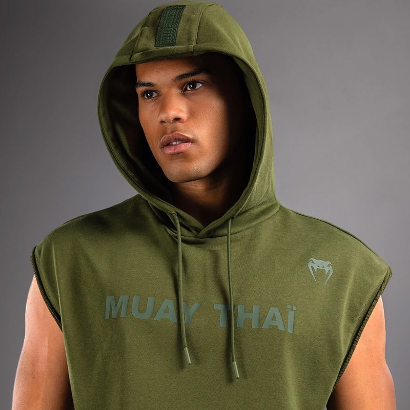Ärmelloser Herren-Hoodie Venum Muay Thai VT Sleeveless Hoodie military green 4