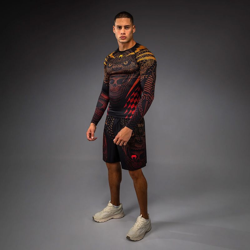 Herren-Langarm-Rashguard Venum Quetzal Fury Rashguard black/fury red/tangerine 2