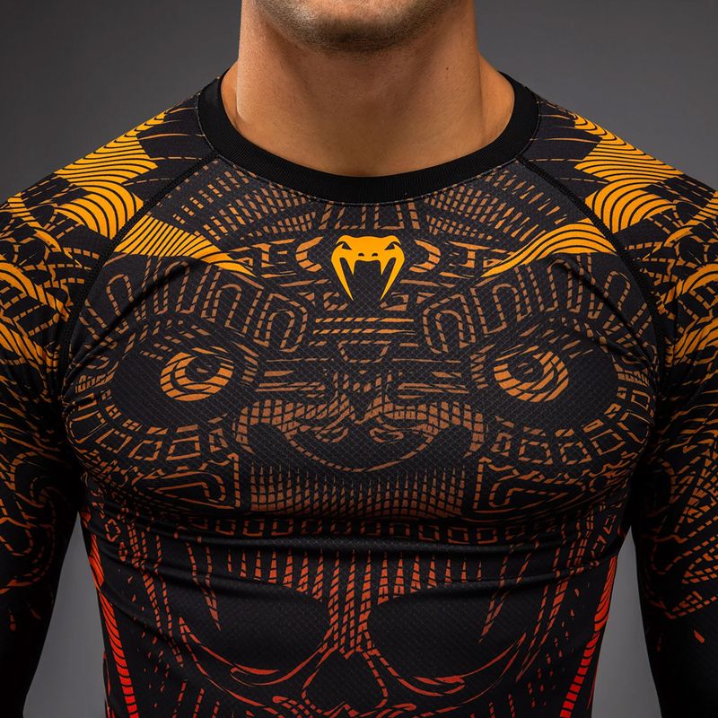 Herren-Langarm-Rashguard Venum Quetzal Fury Rashguard black/fury red/tangerine 5