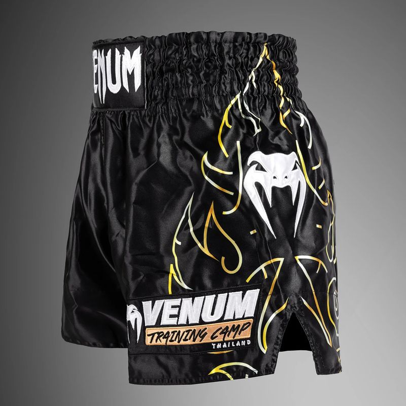 Herren Trainingsshorts Venum VTC Flames Muay Thai black/gold 3