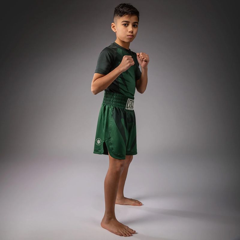 Kinder-Trainingsshorts Venum Attack Kids Boxing forest green/off white 2