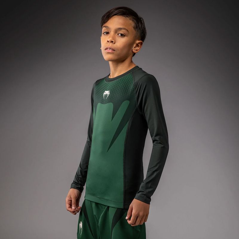 Kinder-Rashguard Venum Attack Kids Rashguard forest green/off white 3