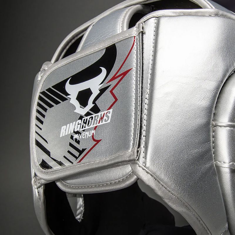 Boxhelm Venum Ringhorns Charger Headgear silver/black 5