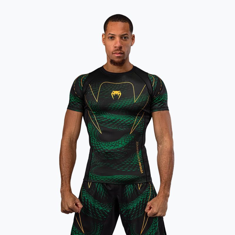 Herren-Rashguard Venum Matupa Short Sleeve black/green/gold