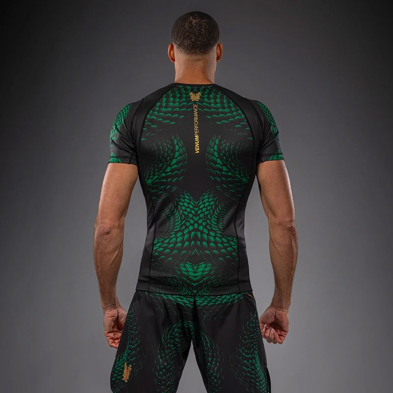 Herren-Rashguard Venum Matupa Short Sleeve black/green/gold 2