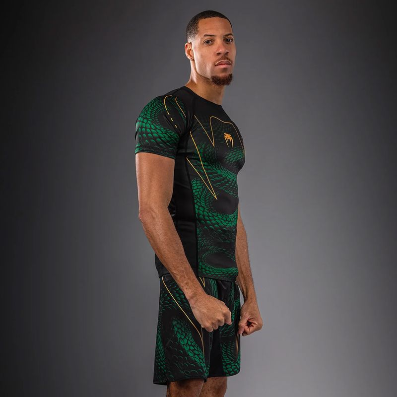 Herren-Rashguard Venum Matupa Short Sleeve black/green/gold 3